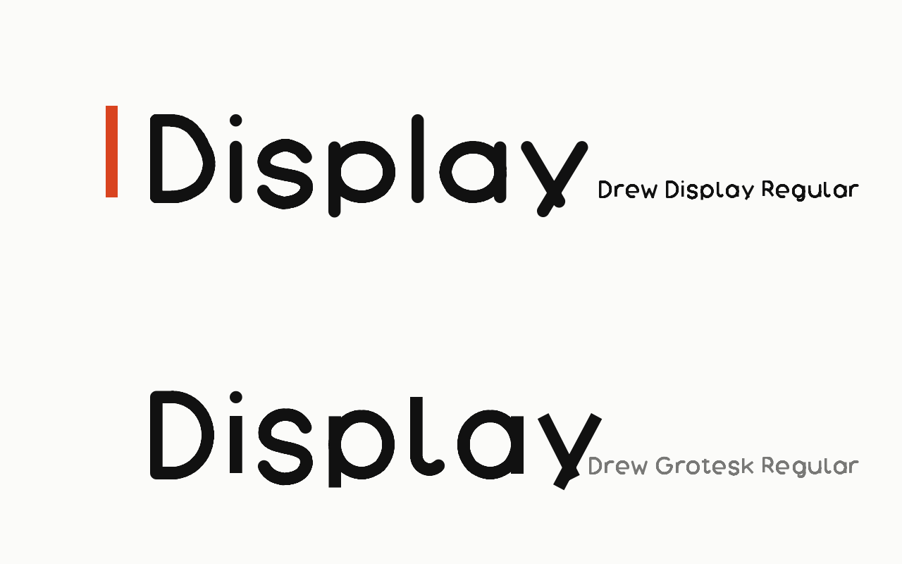 Display face: a letter in the house face with the display face marked in vermilion.