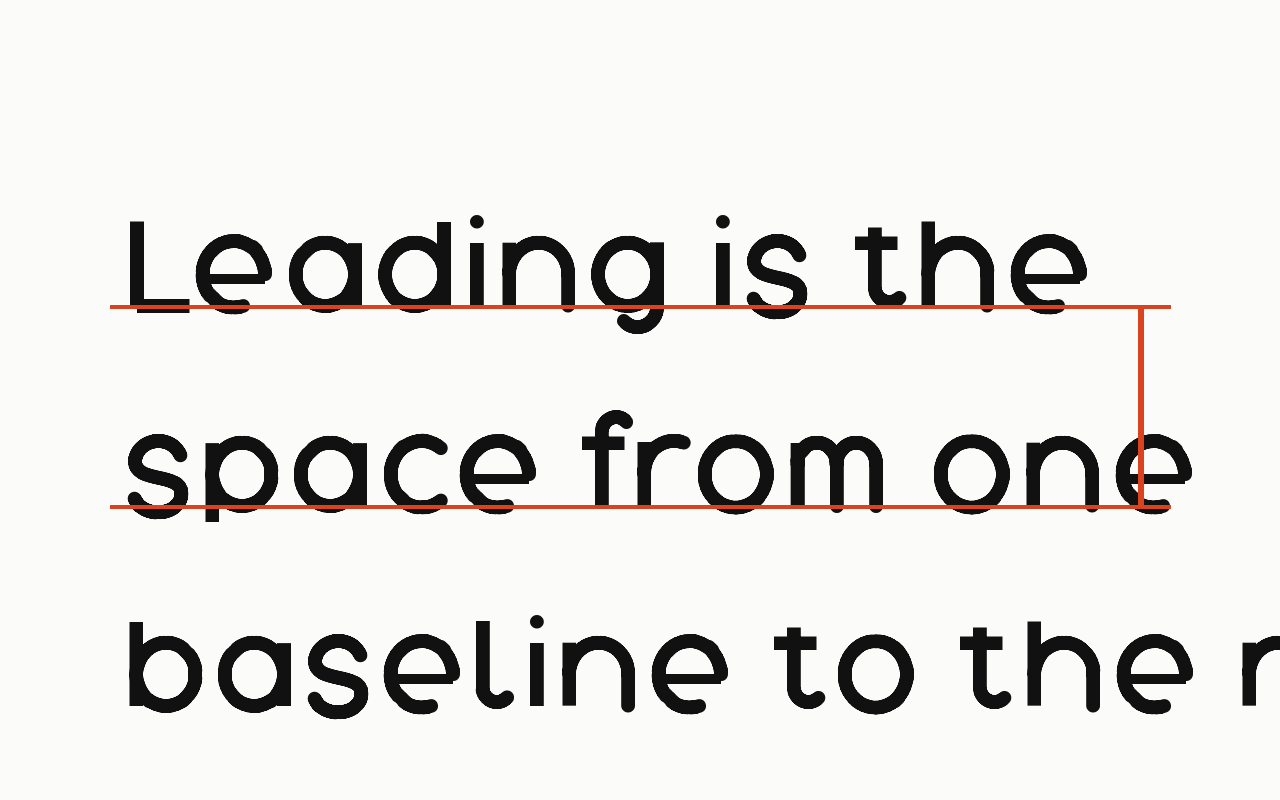 Leading: a letter in the house face with the leading marked in vermilion.