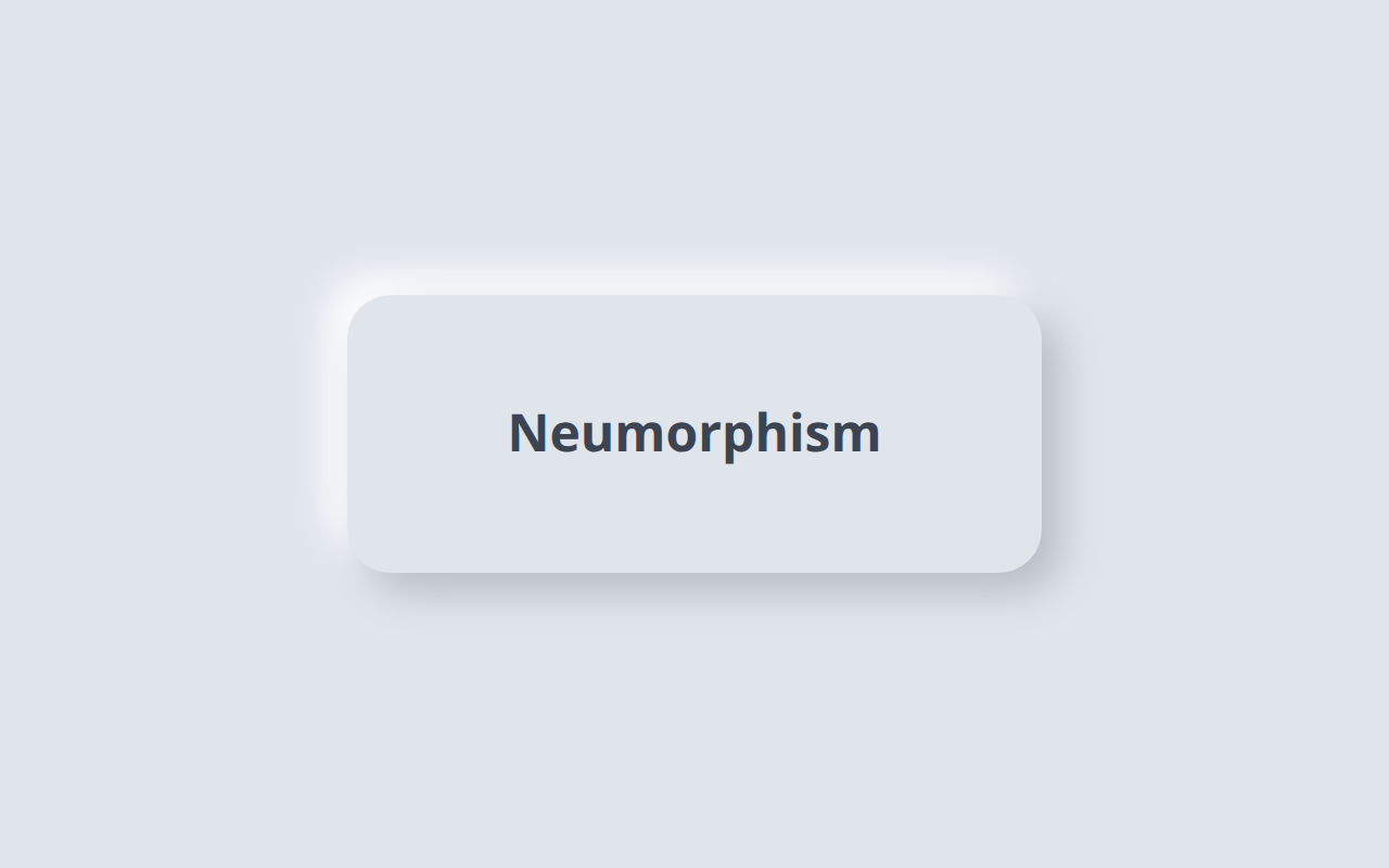 Neumorphism: a card drawn with the style's own declarations on the ground the style needs.