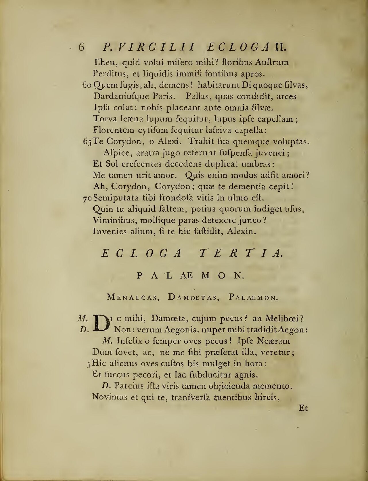 White space: page 24 of Baskerville's Virgil, 1757, where the space around the text and the open gap before the next eclogue's heading are set as deliberately as the type.